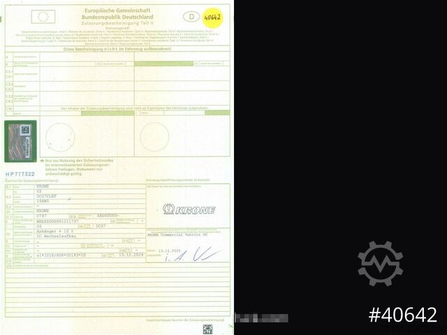 Special purpose truck KRONE Tandem, MIDI, für 1120mm + 1320mm, SOFORT, NEU