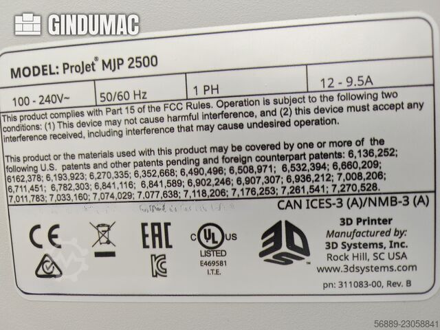  3DSYSTEMS ProJet MJP 2500 Plus