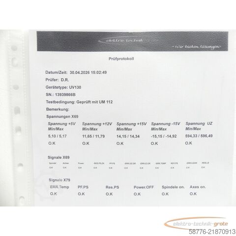 Component Heidenhain UV 130 ID 324 998-03 SN13939866B - generalüberh. m. 3 Mon. Gewährl.