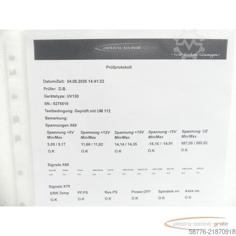 ส่วนประกอบ Heidenhain UV 130 ID 324 998-03 SN8275519 - generalüberholt m. 3 Mon. Gewährl.