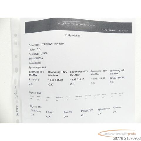 ส่วนประกอบ Heidenhain UV 130 ID: 324 998-03 SN: 8781155A im Austausch (Exchange)