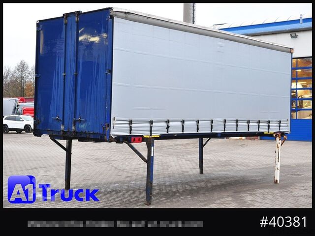 फ्लैटबेड और तिरपाल के साथ स्वैप बॉडी KRONE Wechselbrücke 7,45 neue Plane, Bordwand