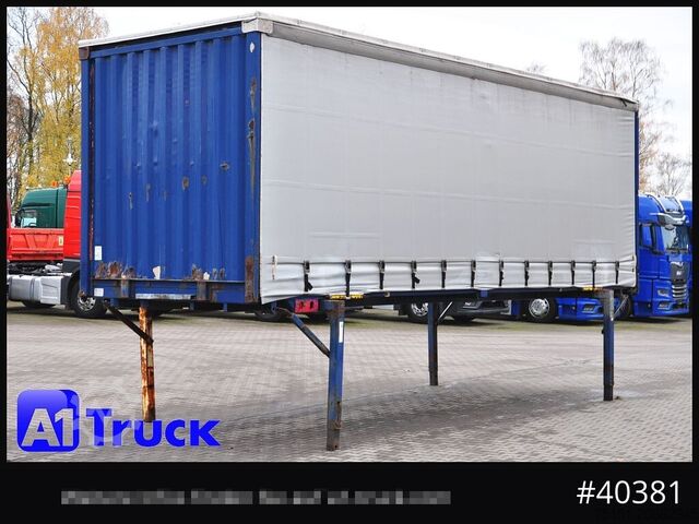 फ्लैटबेड और तिरपाल के साथ स्वैप बॉडी KRONE Wechselbrücke 7,45 neue Plane, Bordwand