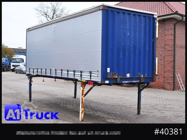 Wissellaadbak met open laadbak en zeil KRONE Wechselbrücke 7,45 neue Plane, Bordwand