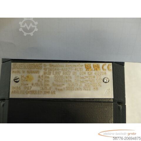 Siemens motors Siemens 3~Brushless Servomotor 1FT6044-4AF71-4EG2 Enc. F01 2048 S/R