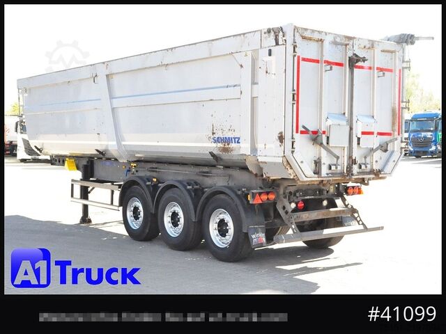 Trailer truk bak jungkit SCHMITZ SKI 24 SL 9,6, Liftachse, 44,4m³ Stahlmulde TÜV 11/2026