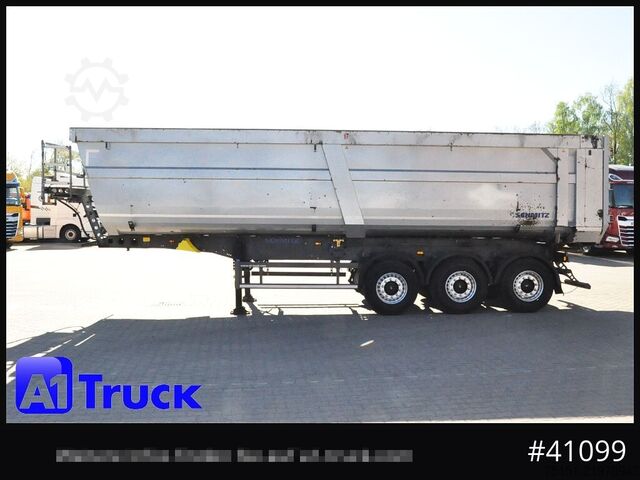 Trailer truk bak jungkit SCHMITZ SKI 24 SL 9,6, Liftachse, 44,4m³ Stahlmulde TÜV 11/2026