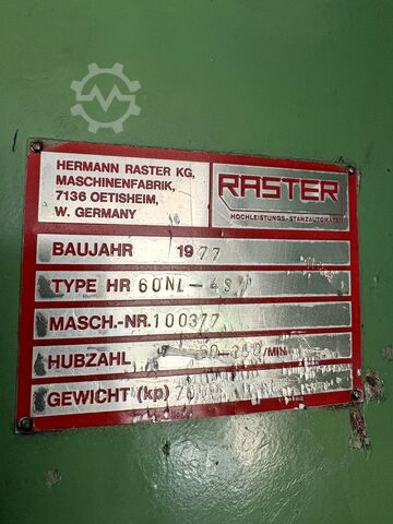 Mesin punching otomatis RASTER 60 NL-4 S