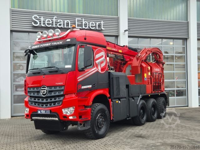 Grua montada em camião MERCEDES-BENZ TUROX 8x8 Eschlböck Biber 92 Holzhacker / 1.512h