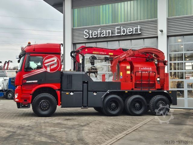 Grua montada em camião MERCEDES-BENZ TUROX 8x8 Eschlböck Biber 92 Holzhacker / 1.512h
