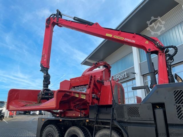 Camião florestal MERCEDES-BENZ TUROX 8x8 Eschlböck Biber 92 Holzhacker / 1.512h