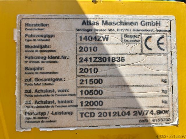 Mobile excavator ATLAS 1404 ZW / Zweiwegebagger