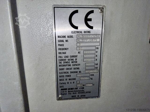 เครื่องกลึง CNC Mori Seiki NL3000Y/1250 Turning Centre (2006)