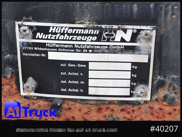 Åben trailer HUEFFERMANN HTA1800, Ballast, BPW Achsen, Luft