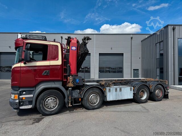 Cần cẩu gắn trên xe tải SCANIA R490 8x2*6 Euro 6 Tipper / Crane HMF 3220 K6