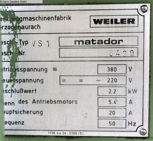 Tokarka-konwencjonalna-elektroniczna WEILER MATADOR VS 1