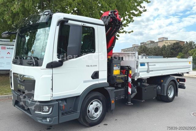 Autocamion basculant tridirecțional MAN 12.220, PK 9501, Funk, 3x hydr., sofort
