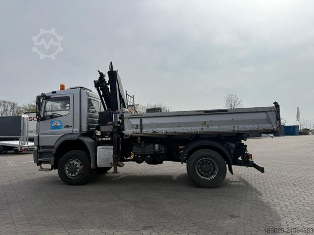 Grue montée sur camion MERCEDES-BENZ Axor 1833 4x4 HAD Dreiseitenkipper mit MGK Kran