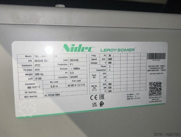 Aggregaatti Cummins 6LTAA9.5-G1 - 360 kVA Generator - DPX-19843