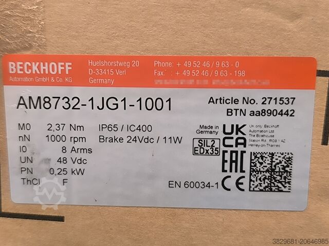 Motor elektrik Beckhoff Multiple models (AM8731 / AM8732)