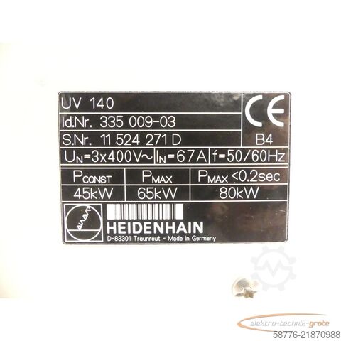 Komponen Heidenhain UV140 ID 335 009-03 SN11524271D - generalüberh. mit 3 Mon. Gewährl.