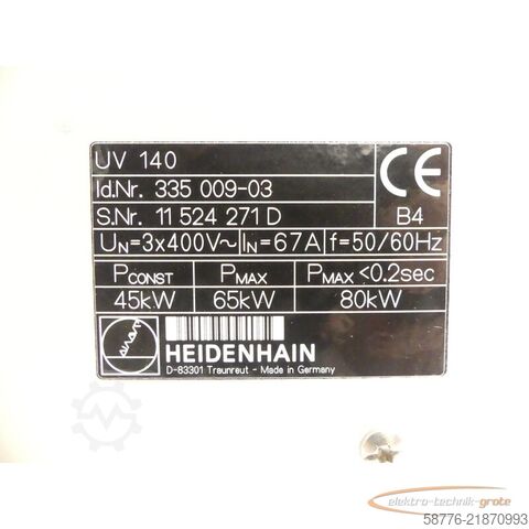 Komponen Heidenhain UV140 ID 335 009-03 SN11524271D im Austausch (Exchange)