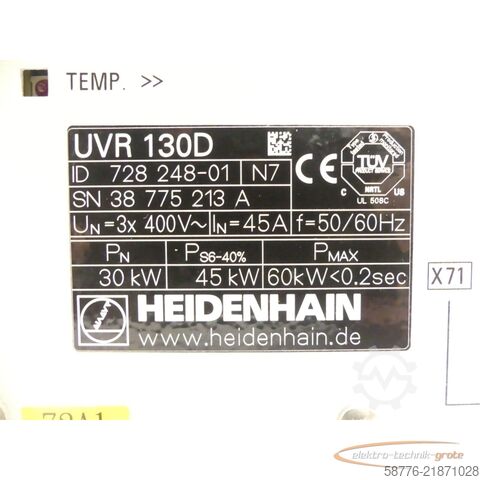 Komponenta Heidenhain UVR 130D ID 728 248-01 SN38775213 generalüberholt m. 3 Mon. Gewährl.