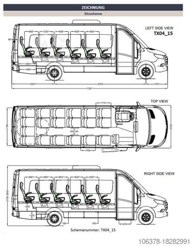 Minibuss MERCEDES-BENZ Sprinter Altas Tourline Sitzplätze 19 +1 +1