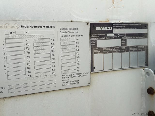 低平台半挂车 NOOTEBOOM Tiefbett Tieflader mit 3 Lenkbaren 12t Achsen