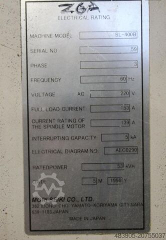 κέντρο τόρνευσης και φρεζαρίσματος cnc Mori Seiki SL-400B