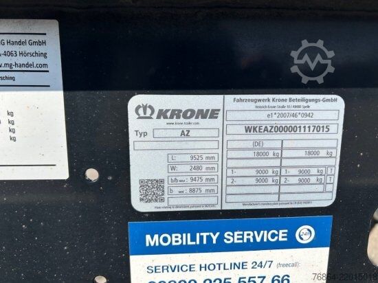 Anhänger-Wechselfahrgestell KRONE AZ, MAXI-LAFETTE  BPW-ACHSEN
