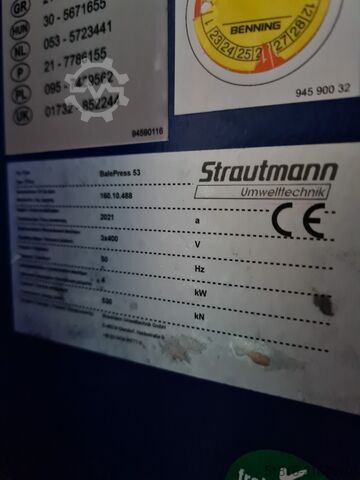Paper baler Strautmann BalePress 53, year of manufacture. Strautmann BalePress