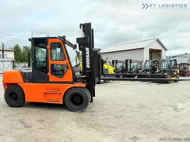 מלגזה ארבע גלגלים DOOSAN 70 / DUPLEX / FORK 2500MM / POSITIONER
