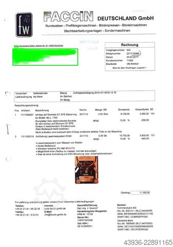 Profielbuigmachine Faccin RCMI 180