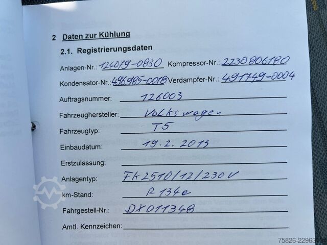 Kühltransporter VW T5 Kühlkasten*KONVEKTA*0°*1.Hand*Standkühlung*