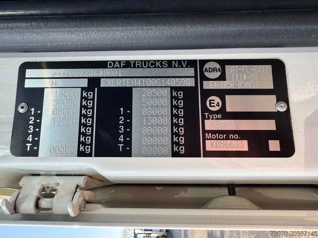 Farliga ämnen DAF XF 440 SC 4X2 2017 ADR EX/II EX/III AT FL OX