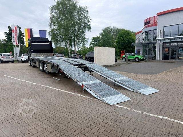 Camión para usos especiales MAN Baumaschinen Maschinentransporter mit Rampen
