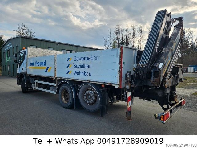 Flatbed truck IVECO AT 260S42Y 7PS Kran+FUNK Hiab 166 E-4H EEV