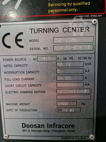 CNC lathe Doosan Puma 2600