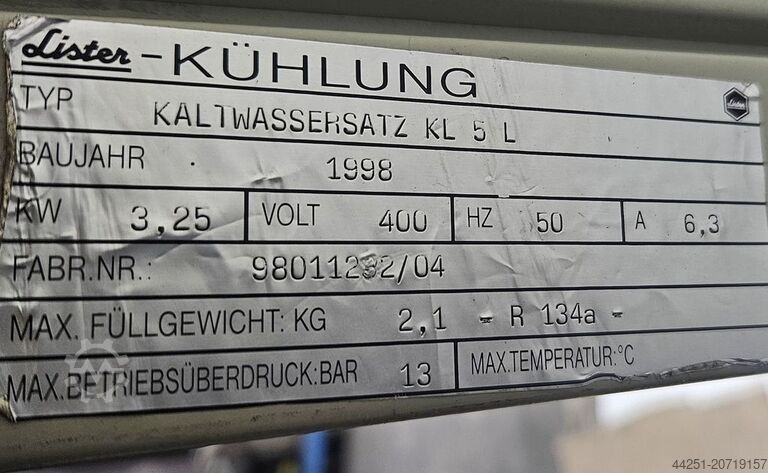 Luftkyld kylaggregat 3,25 kW Lister KL5L