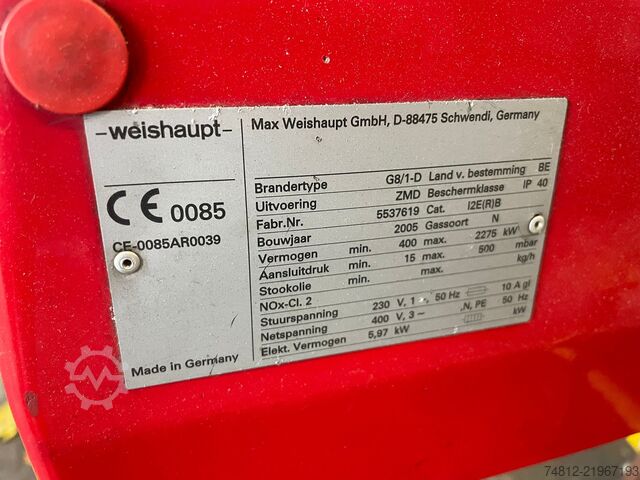 Parna kotlovska postrojenja (2x 2300 kg/h) Viessmann 2300 kg/hr + Weishaupt burner Vitomax 200 HS + G8/1-D ZMD