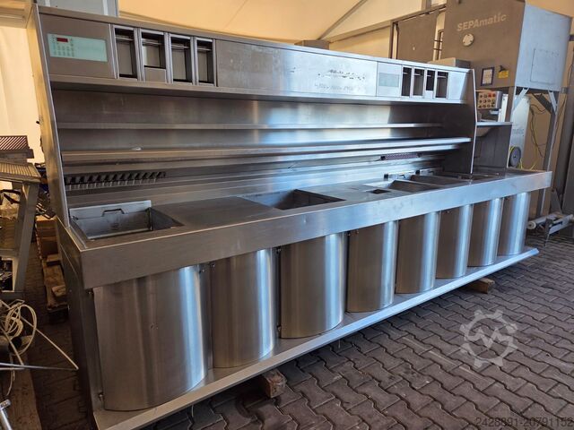 3-chamber deep fryer with plate and bain-marie Kiremko HRF 2