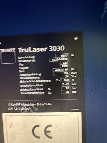 Lasersnijmachine Trumpf TruLaser 3030 (L20) + LiftMaster + STOPA