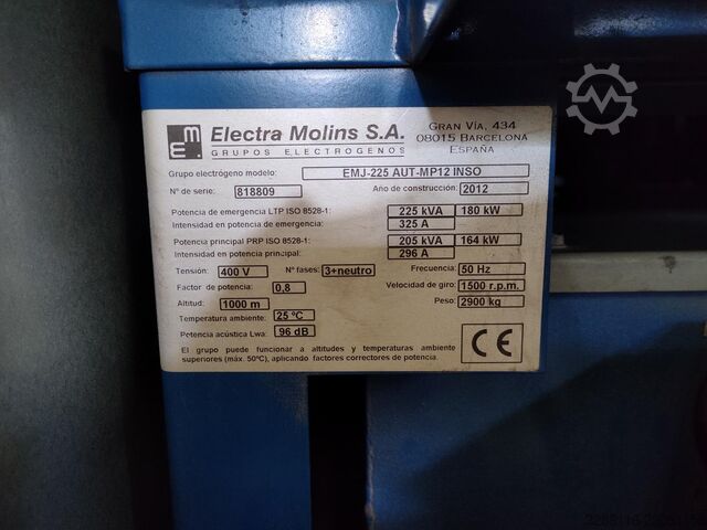 Generatore diesel ELECTRA MOLINS EMJ-225 AUT_MP12 INSO