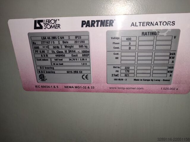 Generatore diesel ELECTRA MOLINS EMJ-225 AUT_MP12 INSO