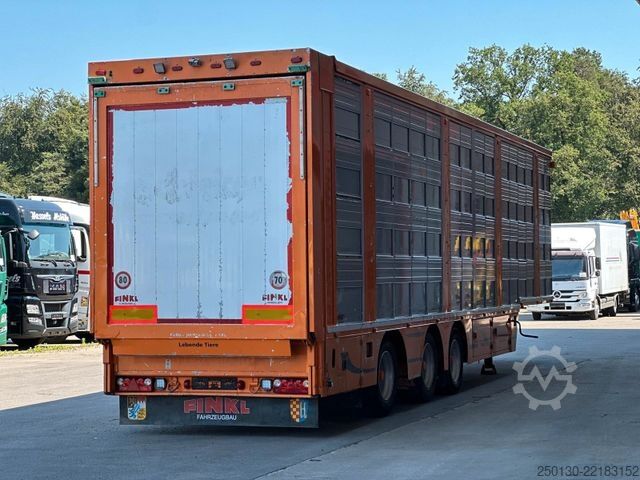Semi-remorque pour bétail Finkl SAV35 4.Stock Hubdach Lift Tränke Tridec