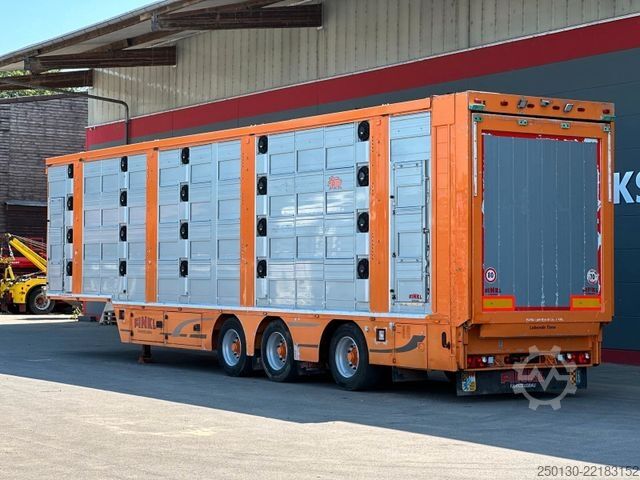 Semi-remorque pour bétail Finkl SAV35 4.Stock Hubdach Lift Tränke Tridec