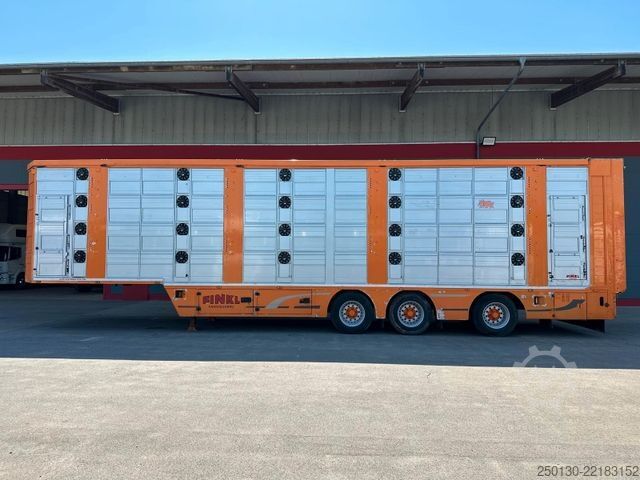 Semi-remorque pour bétail Finkl SAV35 4.Stock Hubdach Lift Tränke Tridec