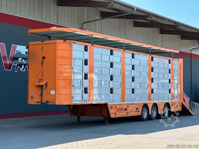 Semi-remorque pour bétail Finkl SAV35 4.Stock Hubdach Lift Tränke Tridec