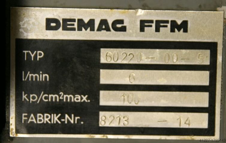 Hydraulic power unit 6l 100 bar Demag Typ 60220-00-5